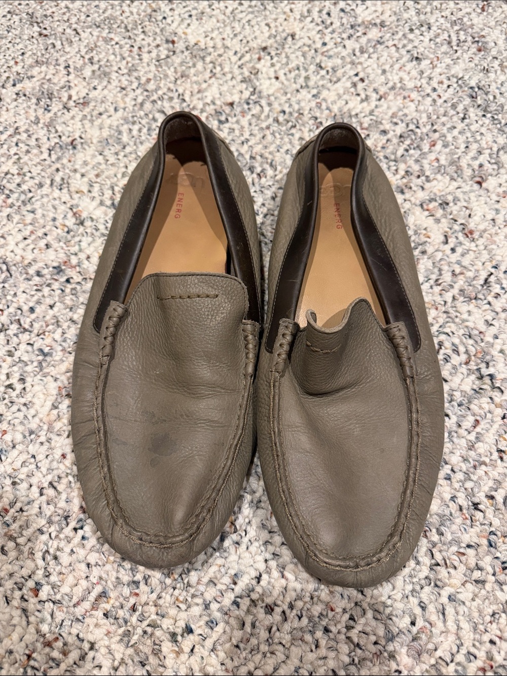 UGG Men's Leather Slip-On Loafers in Olive green